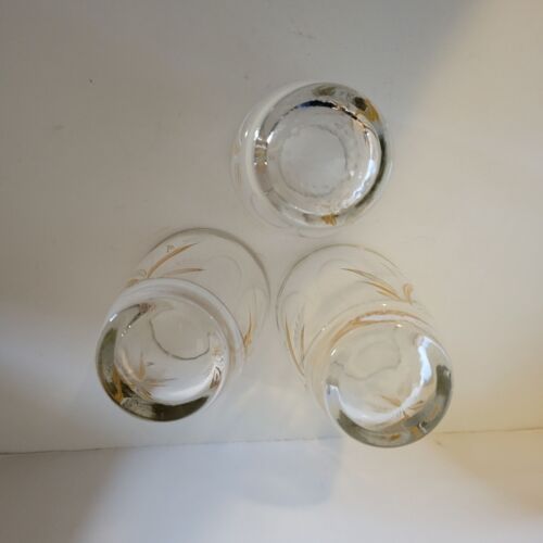 Vintage Libbey Glaswaren 3er Set hohe Becher mit 22K Weizen & Blatt Design - Bild 3 von 4