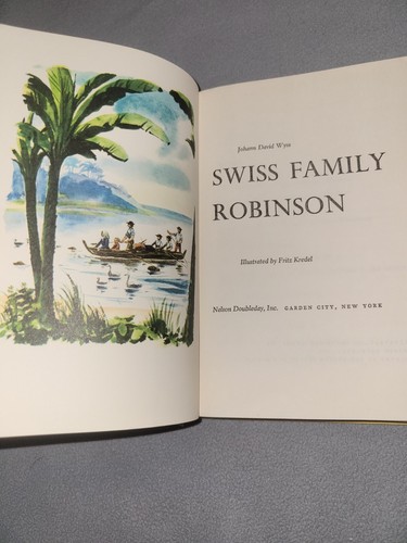 Swiss Family Robinson-1954 Junior Deluxe Editions Hardcover w/Rare Dust Jacket - Picture 5 of 6