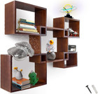 Modern Wall Mounted Square Shaped Floating Shelves – Set of 5 Square Shelves for