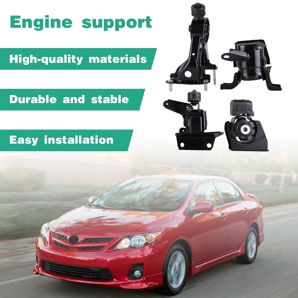 For 09-13 Toyota Corolla 1.8L Set of 4PCS Engine Motor & Auto Transmission Mount - Image 3 of 4