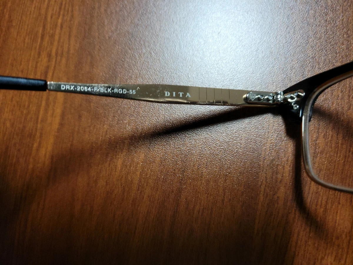 DITA Statesman Three DRX-2064-F-BLK-RGD-55 Black & Gold Frame Eyeglasses