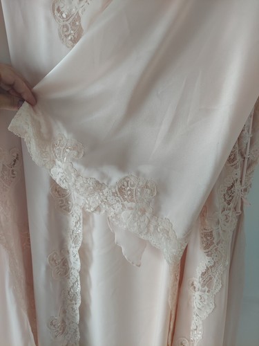 Vintage Victorias Secret ROBE Pink Silk BRIDAL Womens Medium large NOS w TAGS - Picture 13 of 21