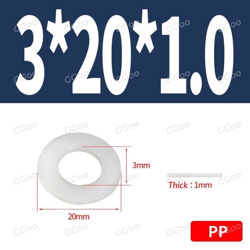 NYLON WASHERS FORM A FLAT PLASTIC WHITE M2,2.5,3,4,5,6,8,10,12,14,16,18,20,22,24 - Picture 14 of 62