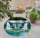 3D Waterfall Lake Stone NA11353 Game Rug Mat Elegant Photo Carpet Mat Fay