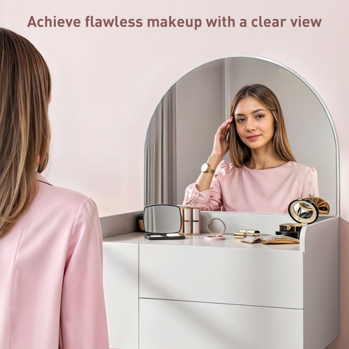 Makeup Vanity Table with Mirror Drawers Modern Dressing Table White HOMCOM - Picture 7 of 10