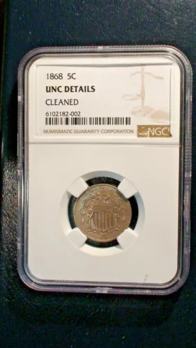 1868 Shield Nickel NGC UNCIRCULATED 5C Coin PRICED TO SELL!
