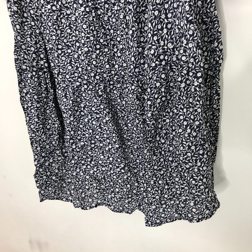 Old Navy Womens Plus Size 4X Long Sleeve Tie Neck Swing Dress Smocked Navy Print - Picture 4 of 12