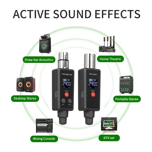 UHF Microphone Wireless XLR Transmitter Receiver Rechargeable Adapter 30m S9A9 - Picture 7 of 12