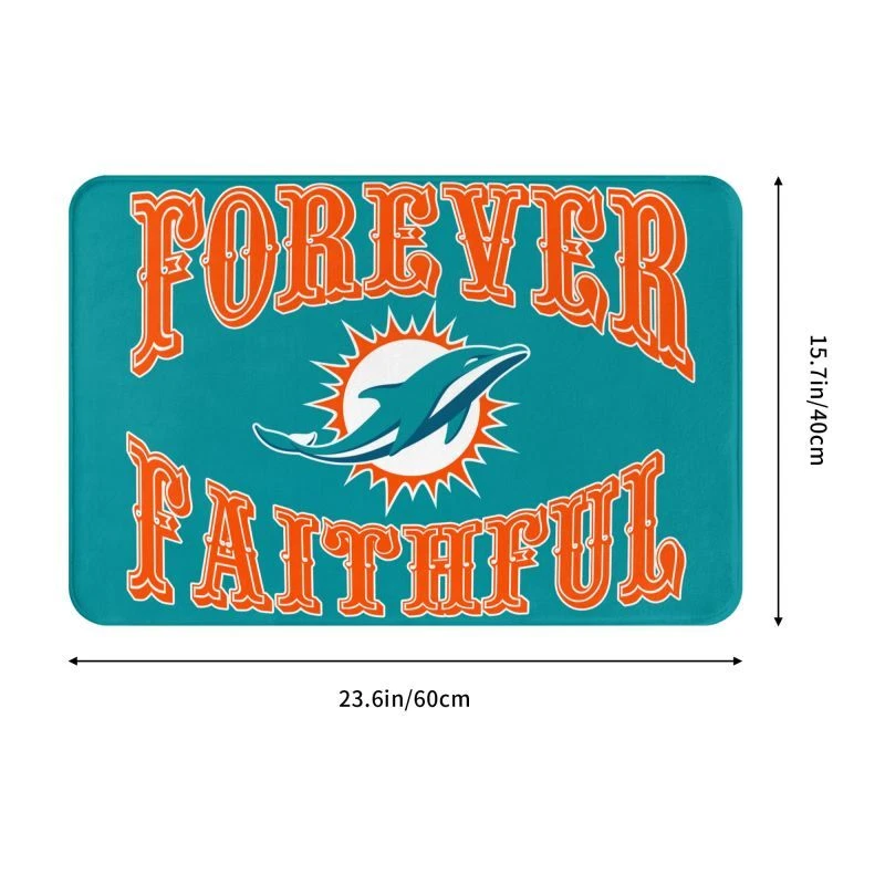 Forever Faithful Miami Dolphins Floor Mat Home Decorative