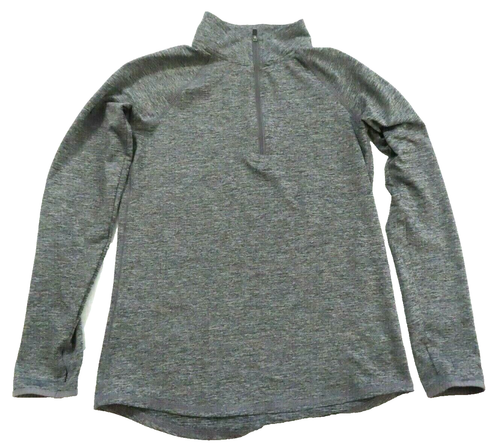 Justice Gray Long Sleeve 1/4 Zip Pullover Sweatshirt Youth Girls Size 10 - Picture 1 of 7