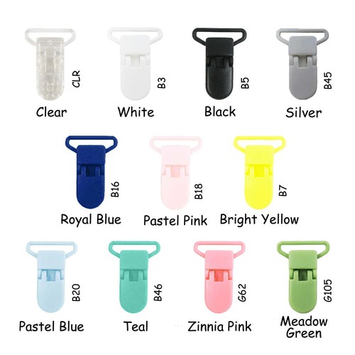 10 KAM Plastic Paci Pacifier - Suspender / Bib Holder Clips - 1" Pastel Blue - Picture 3 of 3