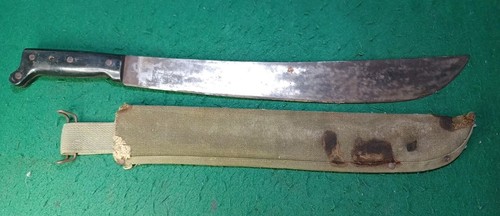 Vtg HERRAMIENTAS COLLINS S.A. 17.75" Machete W/ Black Scales, And Sheath - Picture 14 of 24