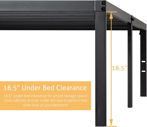 Metal Platform Bed Frame,No Box Spring Needed, Slots for Headboard Attachment - Picture 35 of 38