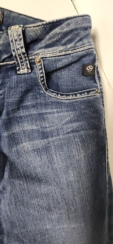Vintage SERFONTAINE Blue Pants Denim Distressed Jeans Size 26 Skinney Leg - Picture 8 of 11