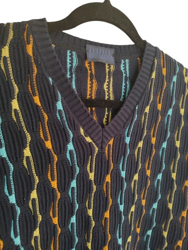 College by Marcazzani XL Herren Designer Gerippter Mehrfarbiger Pullover Brustumfang 48-50" - Bild 2 von 20