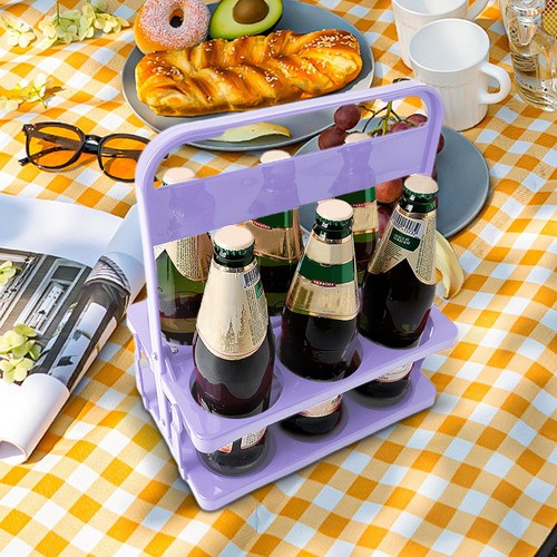 Folding Reusable Drink Beverage Beer Picnic Cup Carrier Caddy Holder Portable - Picture 9 of 15