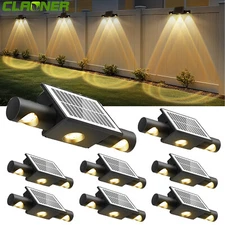 LED Solar Power Fence Lights Deck Door Wall Patio Outdoor Garden Lamp Yard Decor