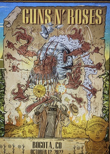 GUNS N' ROSES Bogota Concert Flyers BOTH TYPES 2022 A4-Sized Carded Repro Prints - Picture 2 of 2