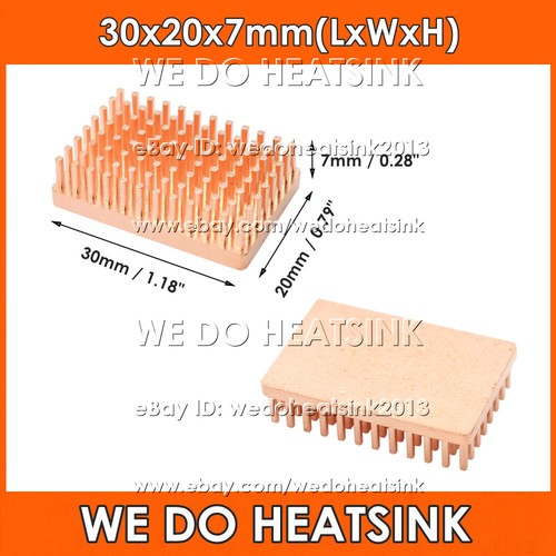 30x20x7mm Copper Heatsink With or Without Tape For DIY IC CPU Electronic Chips - Afbeelding 10 van 14