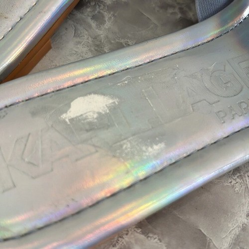 NEU Karl Lagerfeld Madyson Imitation Perle holographische Folie Gr. 7,5/38 - Bild 4 von 5