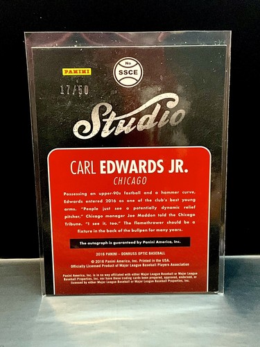 2016 Panini Optic Blue #'d/50 RC Carl Edwards Jr. #SSCE - Chicago Cubs - Picture 2 of 2
