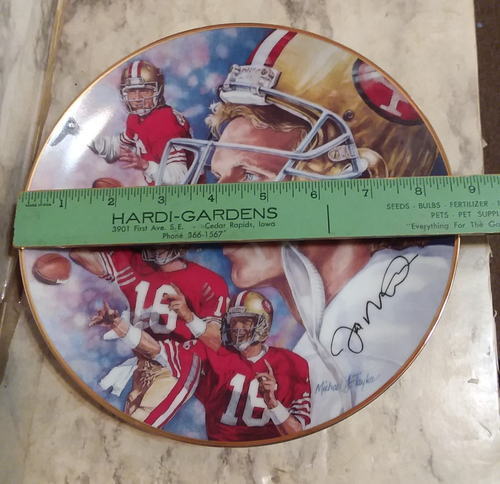 Vtg 1991 Gartlan JOE MONTANA NFL Plate State of Excellence 49ers - ARTIST SIGNED - Picture 7 of 7