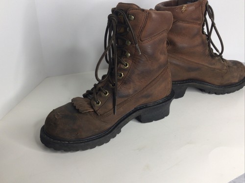 Justin Logger Lineman Safety Toe Gortex Brown Leather Size 7D Lace Up Boots - Bild 11 von 15