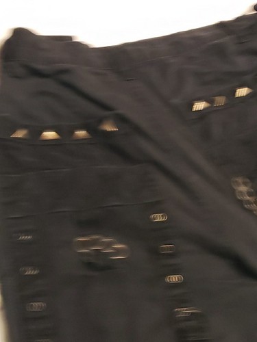 VTG Tripp NYC 30 X 30 Wide Leg Pants Black Brass Knuckle Goth Punk Rave DISTRESS - Picture 10 of 13