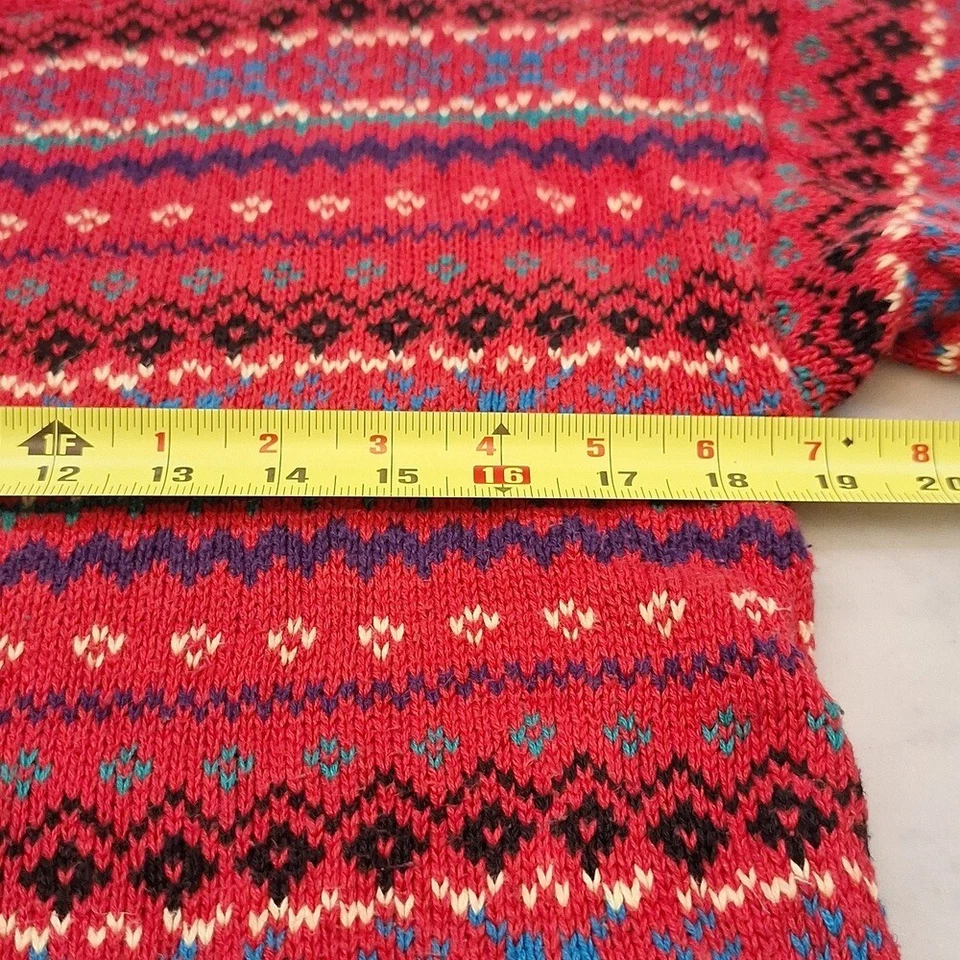 Suéter Tommy Hilfiger Vintage Talla Pequeña Lino Mezcla Algodón Para Mujer Rojo Estampado Foto 3 de 4