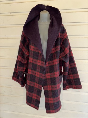 Peruvian Connection Alpaca/Wool Blend Reversible Hooded Coat Size M