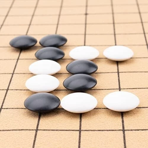 Double Convex Melamine Go Game Stone Set 361Pcs with Stone Bag and Go Board, 2 P