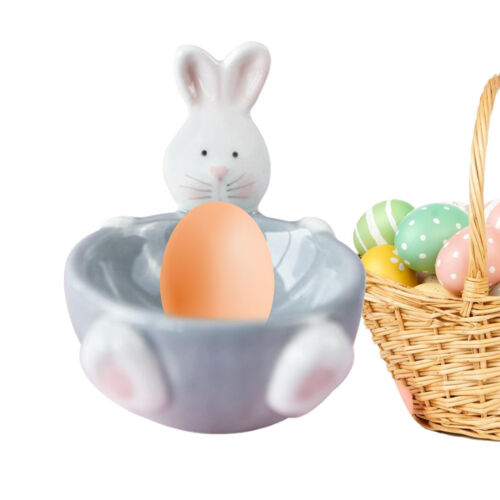 Ceramic Rabbit Egg Cup Display For Hard Boiled Easter Party Dinner Table Decor - Picture 2 of 5