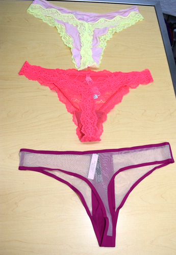 3 NWT Victoria's Secret Satin Lace Tease Thong Panties Lot Panty XL Xlarge Lot - Picture 5 of 16
