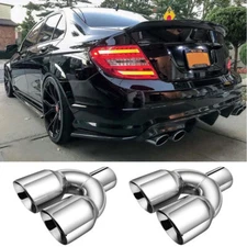 For Mercedes Benz AMG Style Stainless Exhaust Tips W212 E350 E400 C63 C300 W204