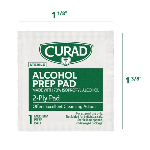 Curad Alcohol Prep Pads Swabs Wipes Isopropyl Wipes Thick Pad 4Box 400 Counts - Picture 4 of 7