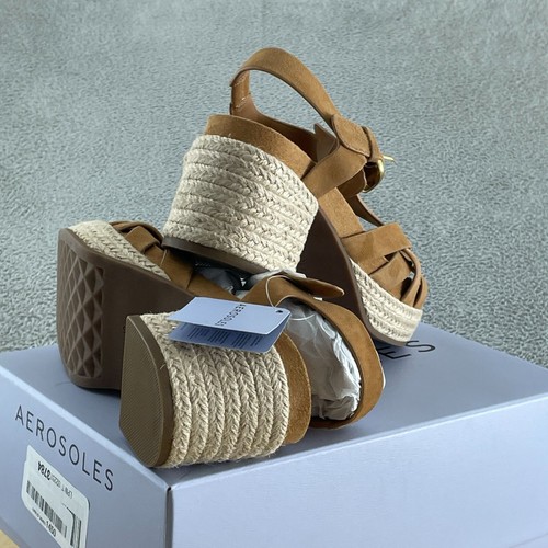 Aerosoles Women's Chatham Heeled Leather Sandal, Tan Suede, 6 NWB S175 - Picture 4 of 8