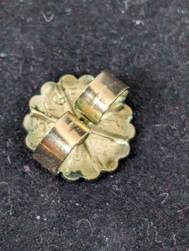 14k Gold und Sterlingsilber Schild Ohrringe signiert - Bild 13 von 14