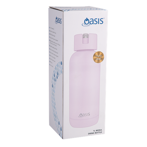 Oasis Ceramic Lined Stainless Steel Triple Wall Insulated "MODA" Drink Bottle 1L - Picture 6 of 12