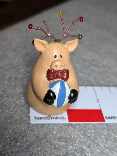 Vintage Reindeer Piggy Holiday Figurine - Picture 3 of 4