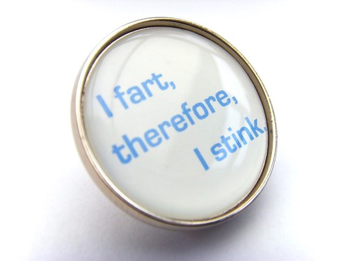 I FART, THEREFORE, I STINK PIN BADGE HUMOUR JOKE FUN NOVELTY GIFT - Picture 2 of 7