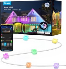 Govee 183ft Smart RGBIC Permanent Outdoor Lights, 75 Scene Modes, IP67, READ