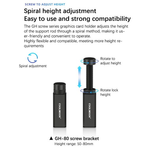 50-120mm Graphics Card Holder Video Card Holder Vertical Bracket Aluminum Alloy - Picture 6 of 18