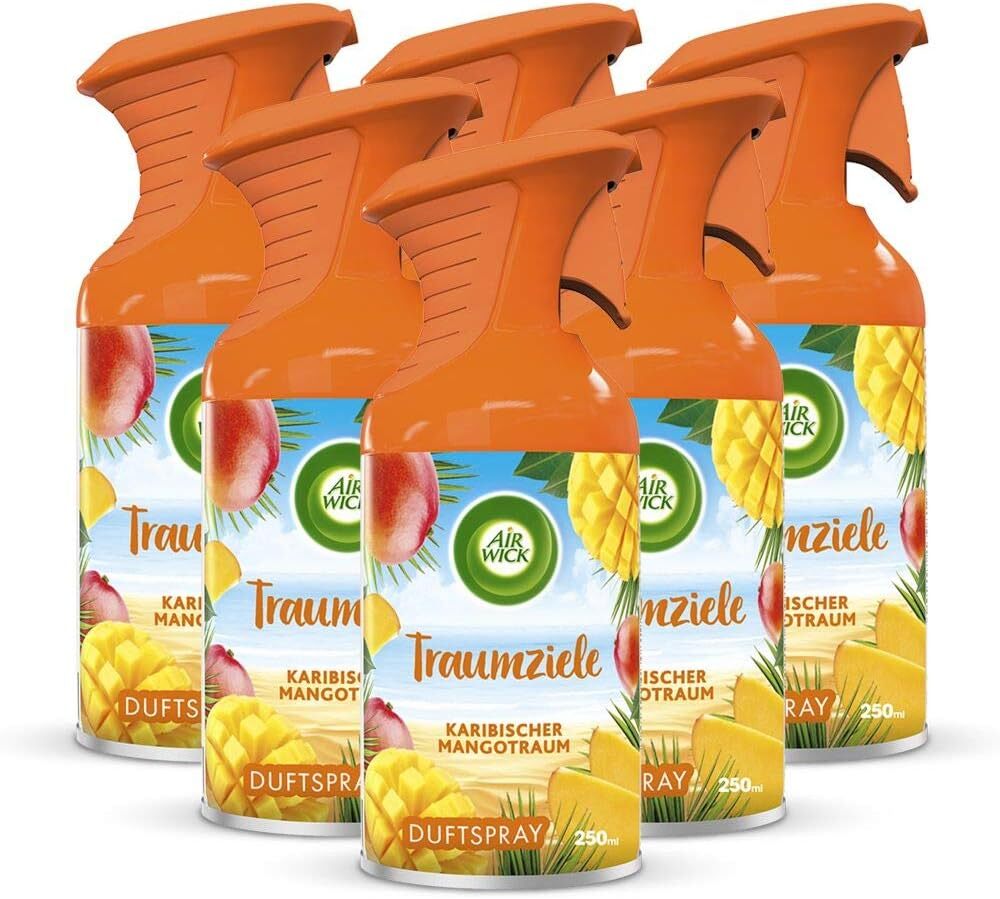 Air Wick Duftspray Karibischer Mangotraum Raumduft Lufterfrischer 6 x 250ml