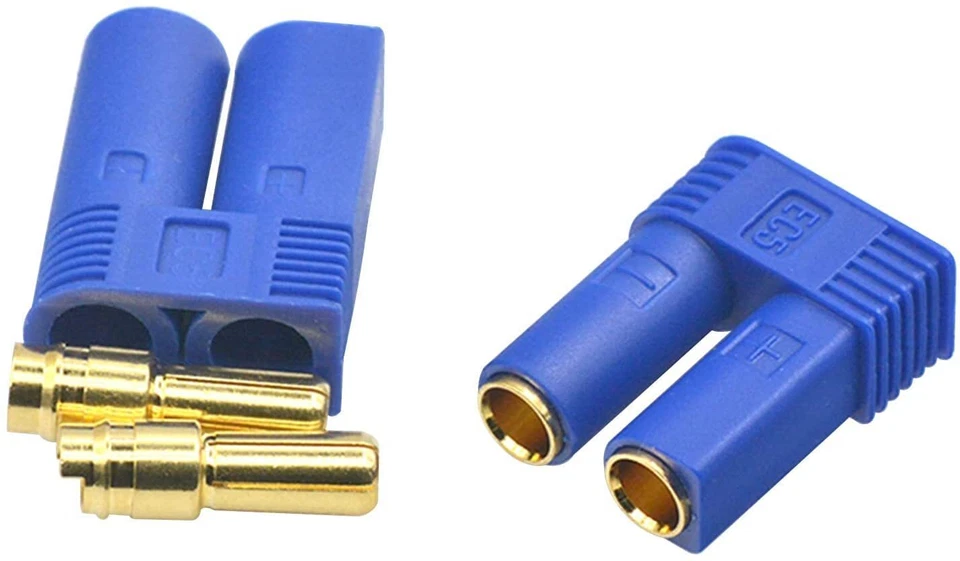 5 Paar EC5 Stecker/Buchsen für LiPo-Akkus – Hohe Leitfähigkeit, Blau - Bild 3 von 4