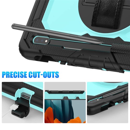Rotating Shockproof Case Cover Armor For Samsung Galaxy Tab S8 S7 FE Plus 12.4" - Picture 4 of 57