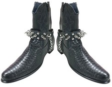 Clustered Spike Leather Bootstrap Chain Bikers Costume Punk Goth Western USA