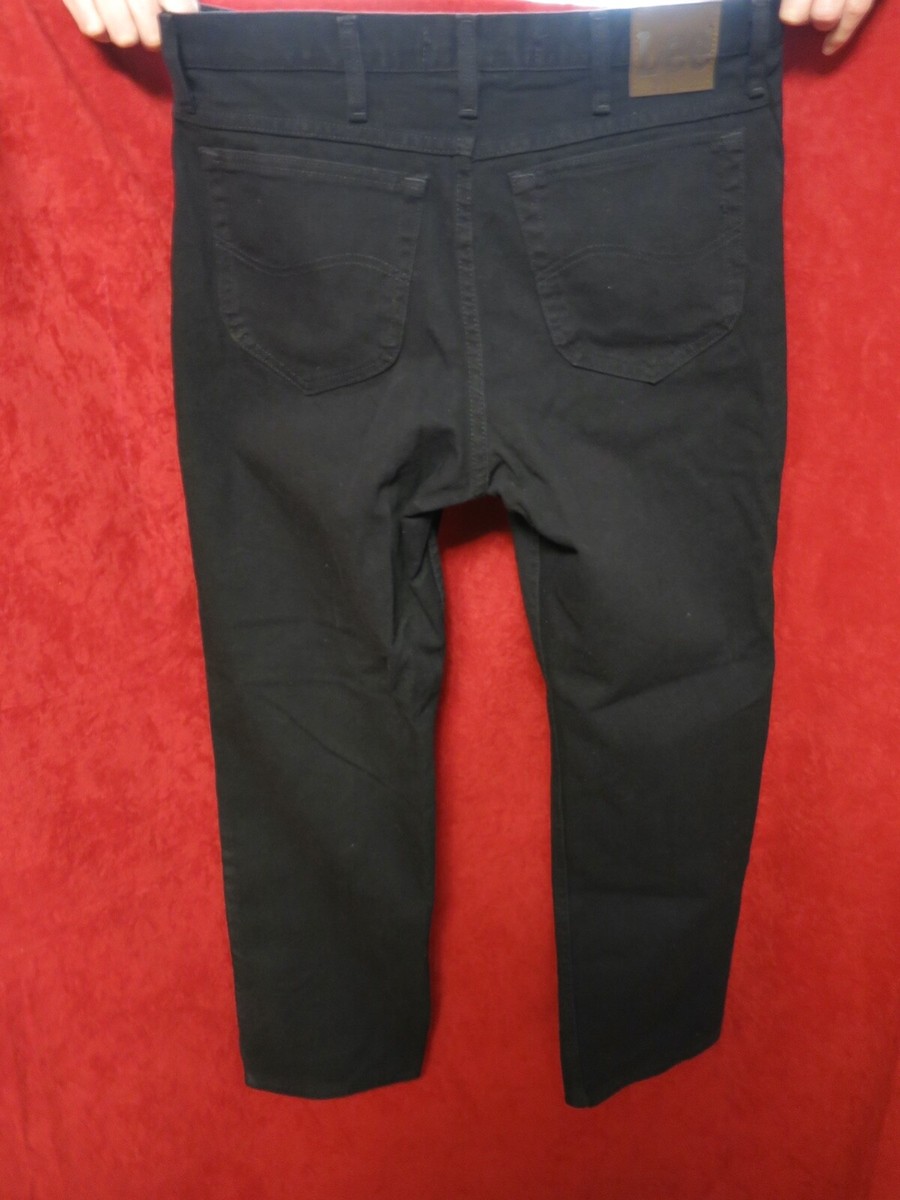 Lee Jeans Mens 36x30 Black Regular Fit Straight Leg Denim
