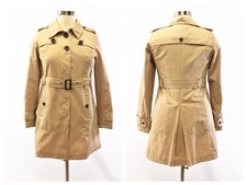 Womens L Green Envy Tan Trench Coat