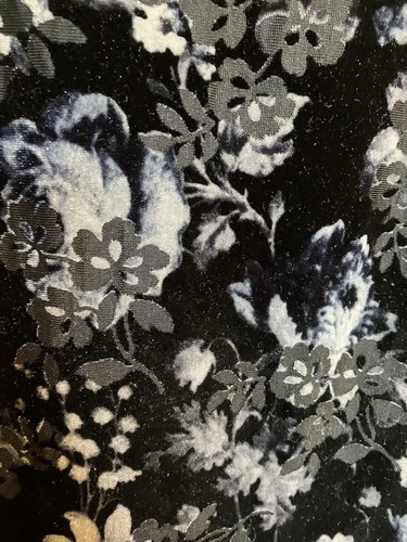 New Look Short Lined Dress Black Velvet Effect Floral Pattern Size 12 High Neck - Picture 6 of 13