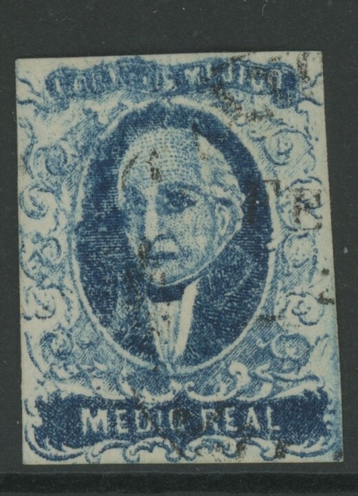 MEXICO, USED, #1b, DOUBLE IMPRESSION, THICK PAPER, VERY VERY